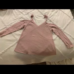 Loft Pale Pink Off-Shoulder Sweater - Size L